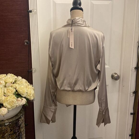 NWT Et Ochs Elegant silk  Women's Drape Top, L - Picture 7 of 14